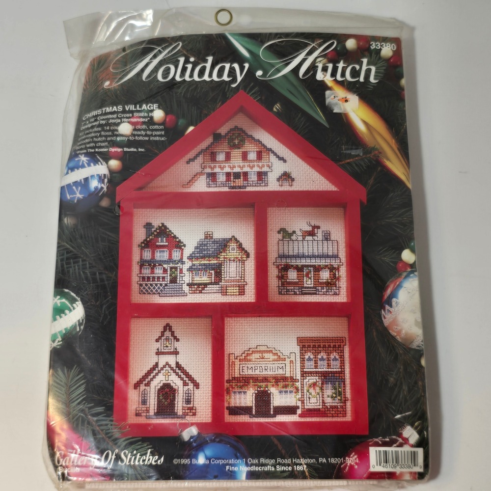 Bucilla Cross Stitch Holiday Hutch  Christmas Village‎ Counted Cross Stitch kit